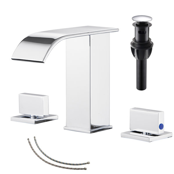 UFINE Widespread Faucet 2handle Bathroom Faucet with Drain Assembly